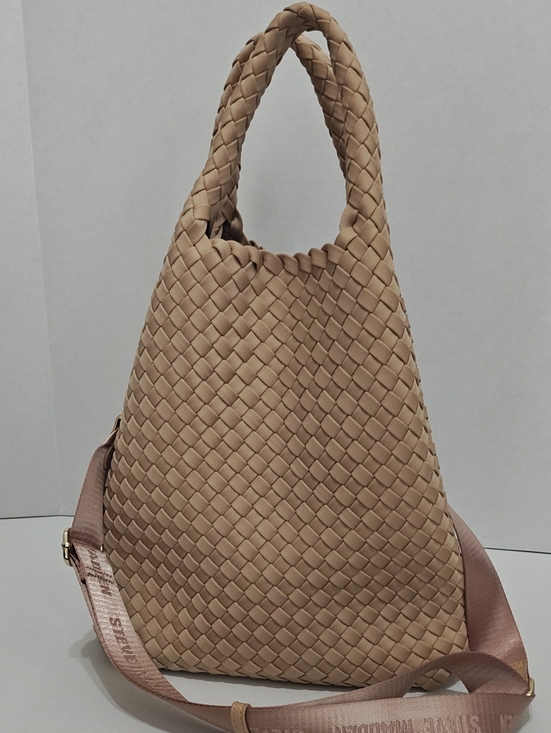 Steve Madden Handbags - STEVE MADDEN Braided Taupe Shoulder Bag with Removable Strap